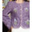 Thumbnail: Purple Wool Blend Cropped Jacket with Hand-Embroidered Flowers Tweed Short Lined