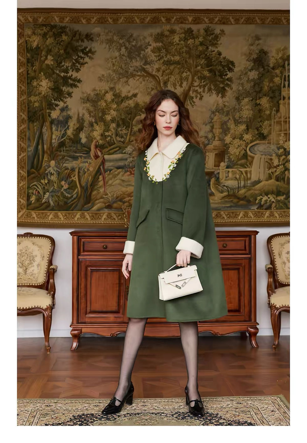 cashmere wool coat front look