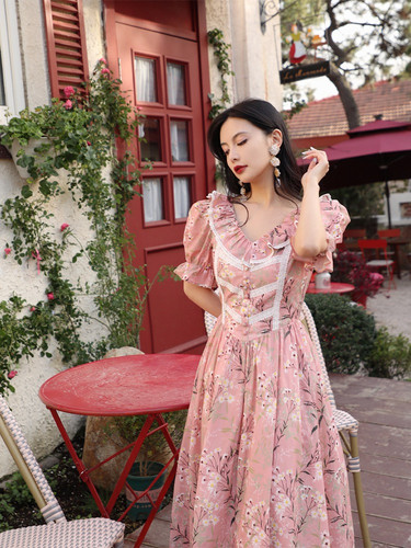 open lace back dress Versatile Rose Petals Ethereal Dress ACSU079 12 / Blush (MistyRose)