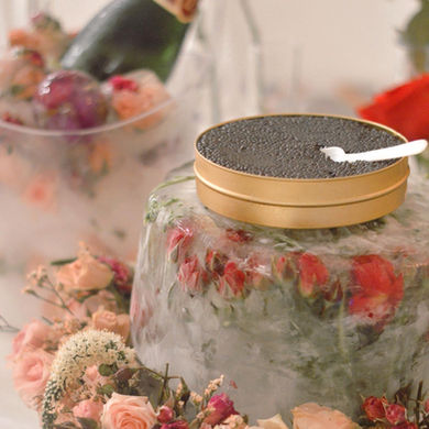 FLORAL ICE CAVIAR DISPLAY
