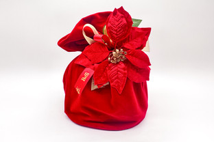 Confezione regalo panettone in velluto rosso