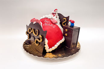 Panettone decorato arte babbo natale