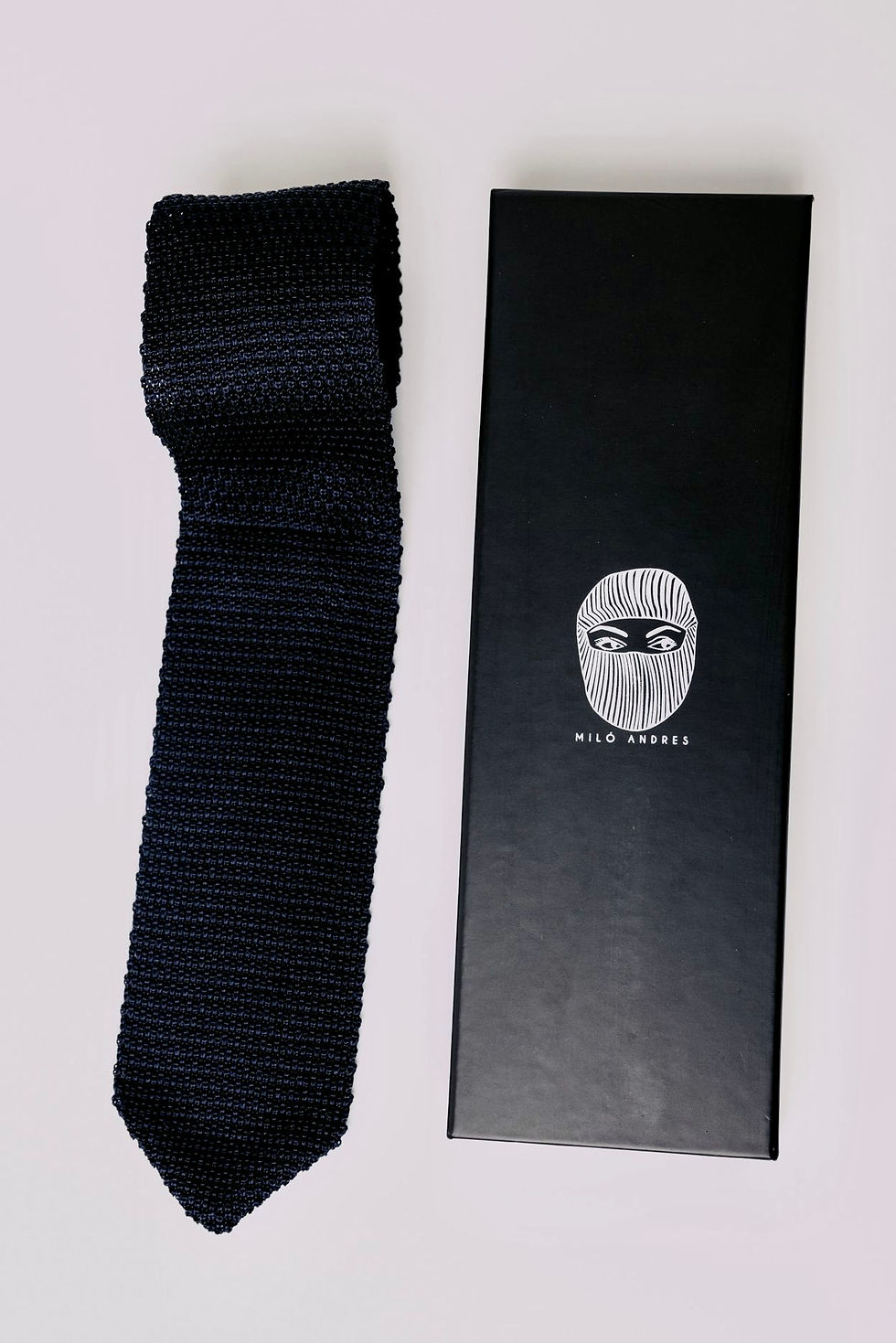 Thumbnail: NAVY HAND MADE SILK KNIT TIE