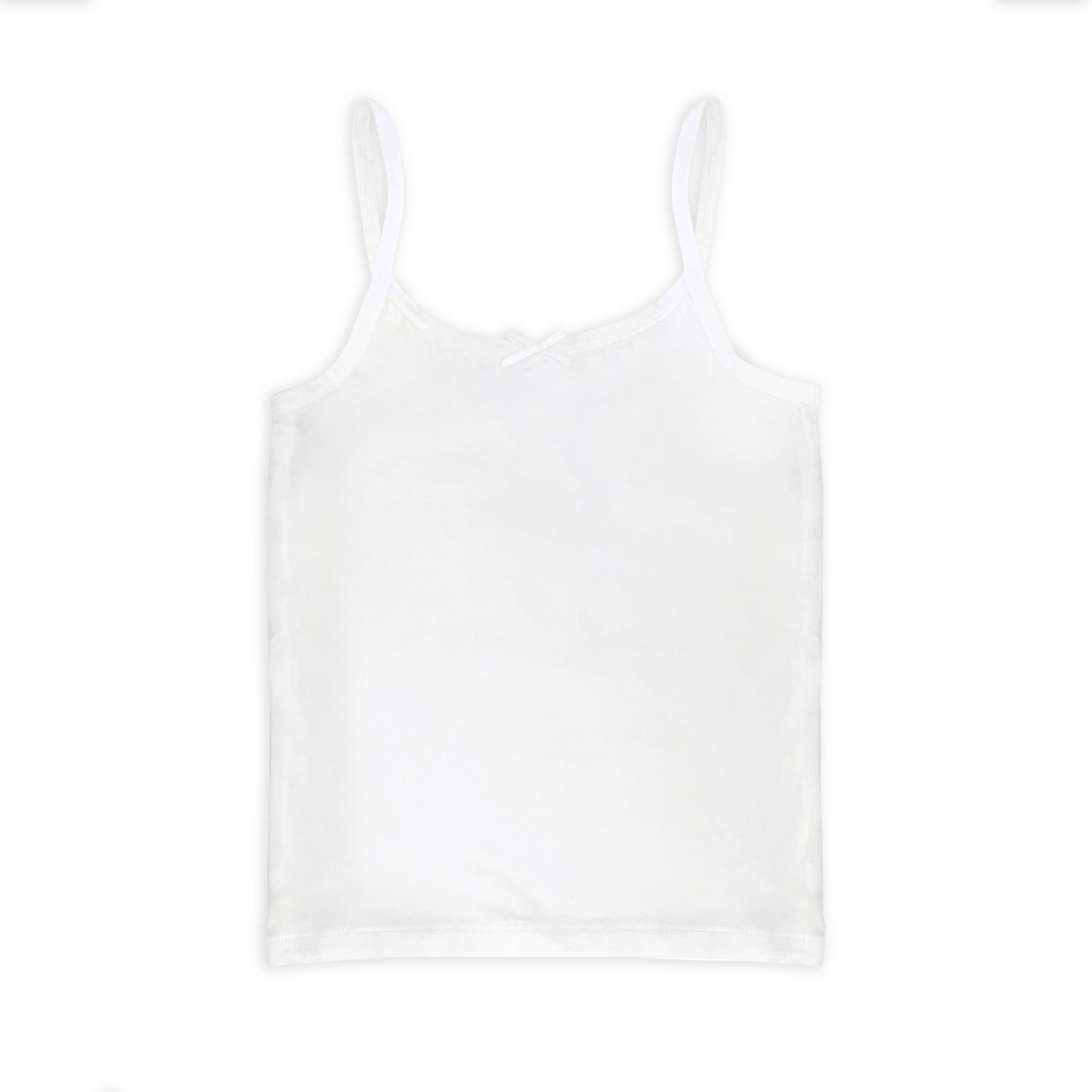 Girls 4PK White Bamboo Vests