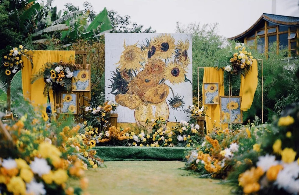 縮圖：夏日向日葵婚禮布置｜梵谷風名畫系列婚禮布置｜主題戶外婚禮布置