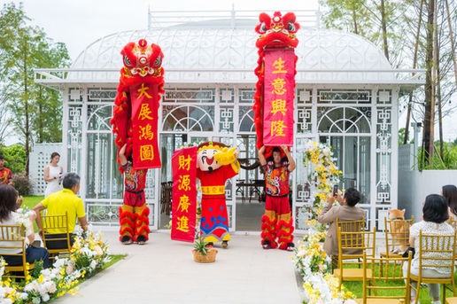 台中諾莊園開幕舞獅表演