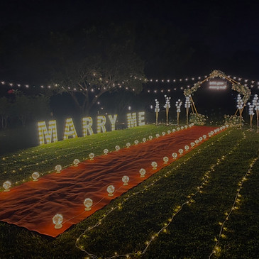 戶外草皮求婚,大型求婚佈置,地面煙火,求婚煙火,草皮求婚,草地求婚