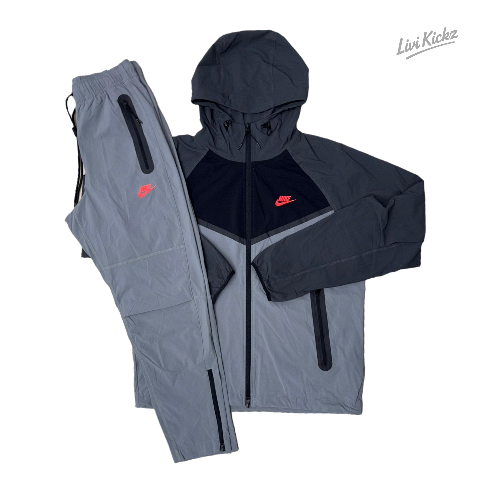 Nike Woven Tech Tracksuit - Grey Red