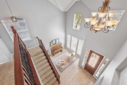 view from stairs