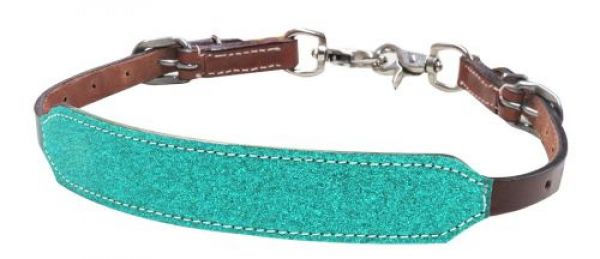 Thumbnail: Showman Pony Size Glitter Overlay Leather Wither Strap