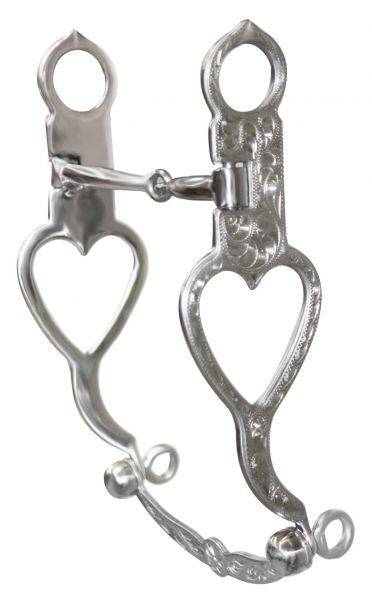 Showman Stainless Steel Bit w/Engraved Open Heart