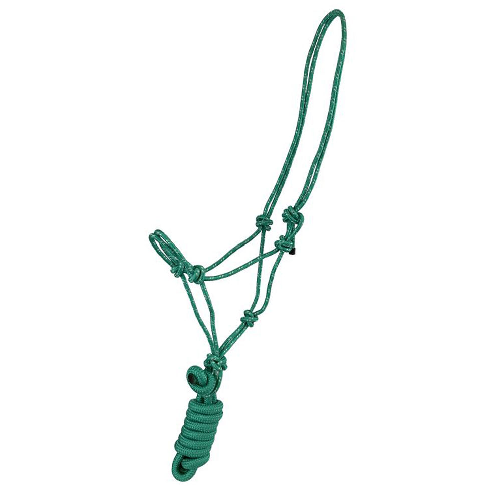Thumbnail: Braided Nylon Cowboy Knot Rope Halter Pony Size