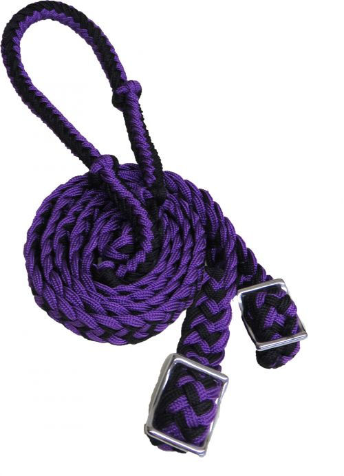 Thumbnail: Showman Braided Nylon Barrel Reins w/Easy Grip Knots