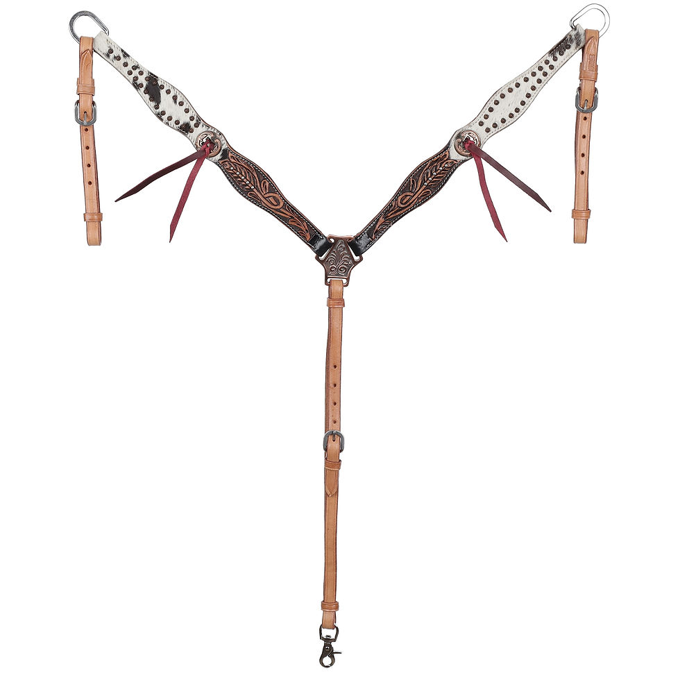 Thumbnail: Showman Autumn Hide Browband Headstall and Breastcollar Set