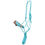 Thumbnail: Showman Teal Petals Leather Nose Cowboy Knot Halter with Lead