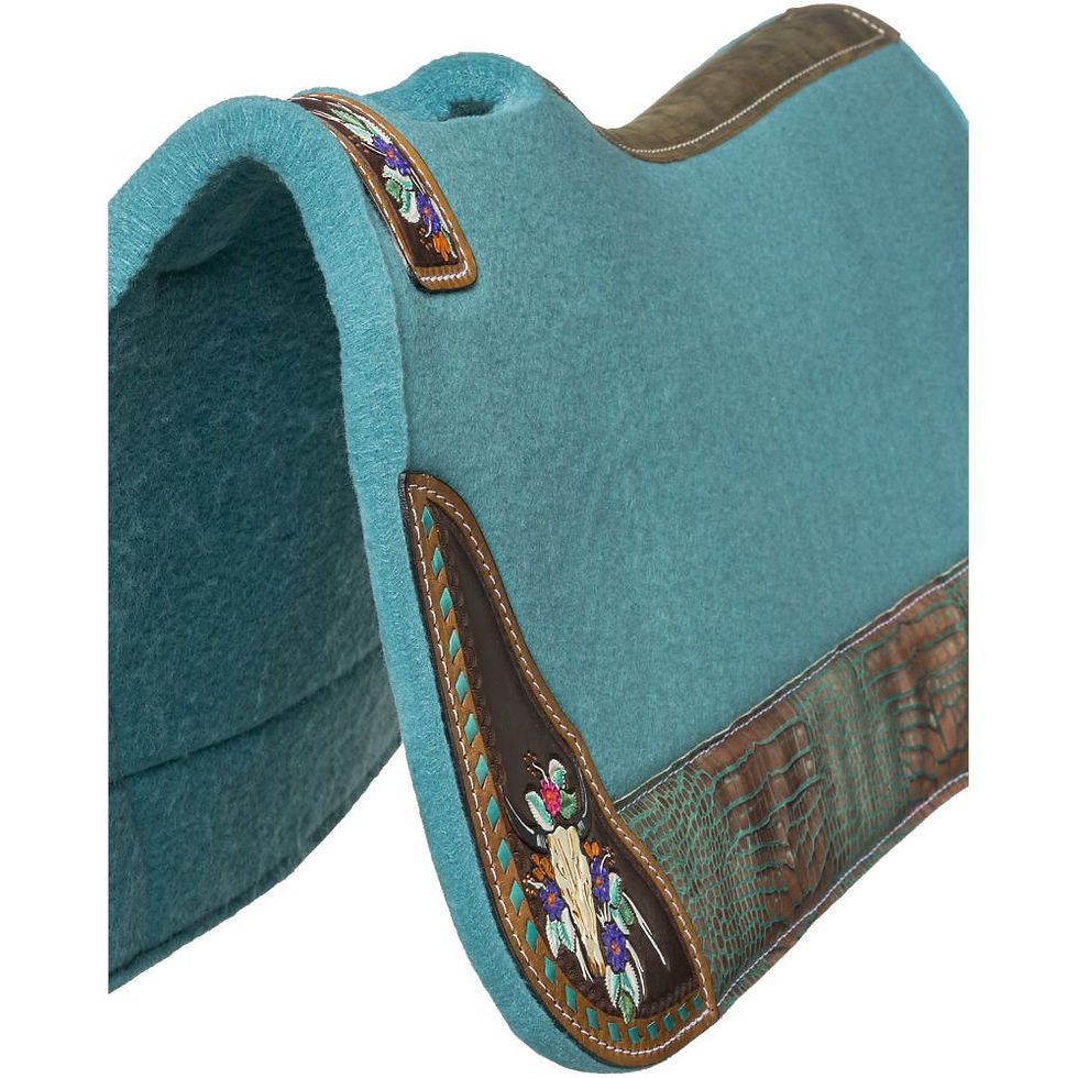 Thumbnail: Tough1 Hand Painted Steer Skull Saddle Pad