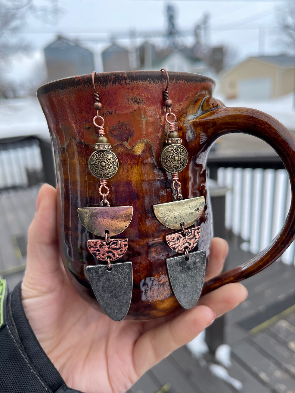 Thumbnail: Metal viking style earrings 