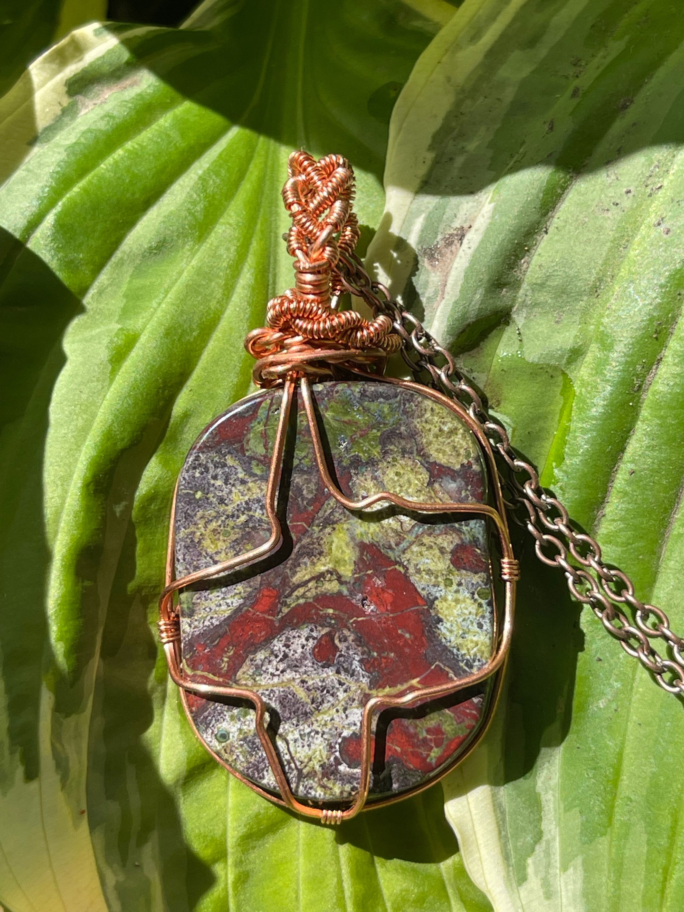 Dragons blood Jasper necklace 