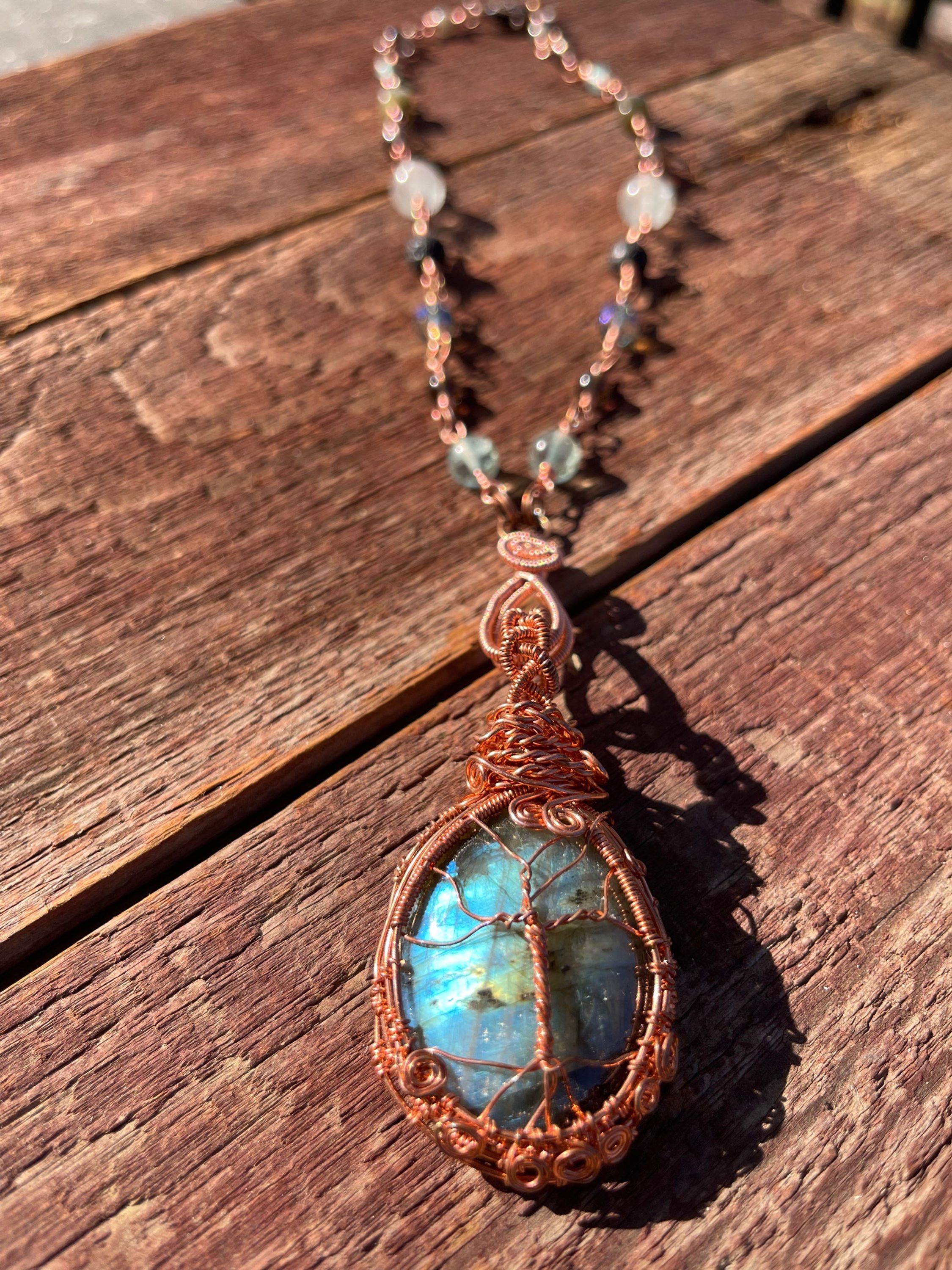 Labradorite Tree of Life Necklace 