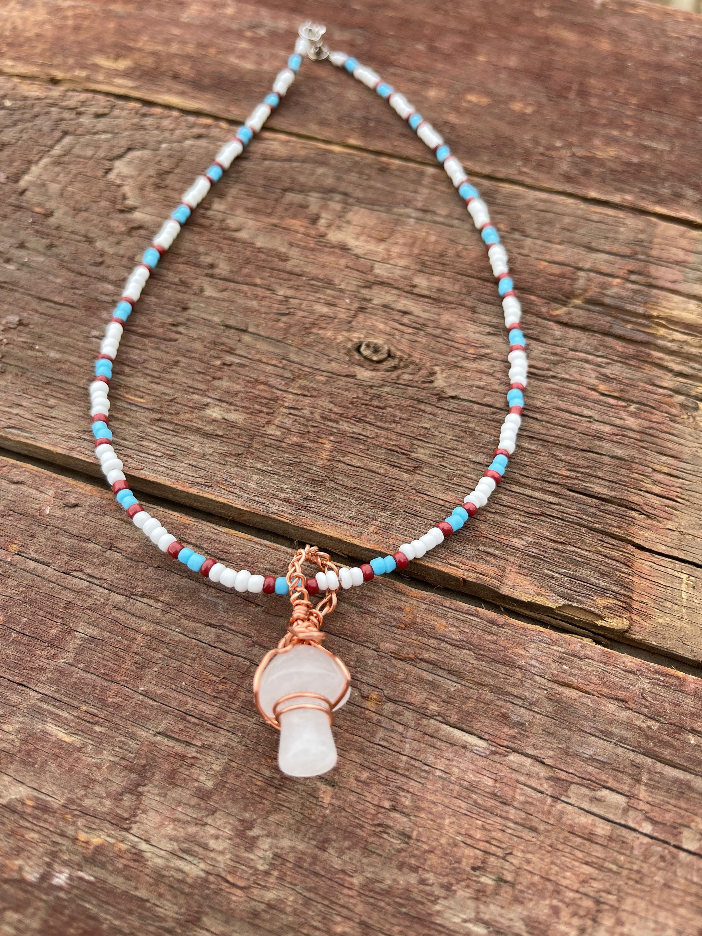 Crystal mushroom necklace