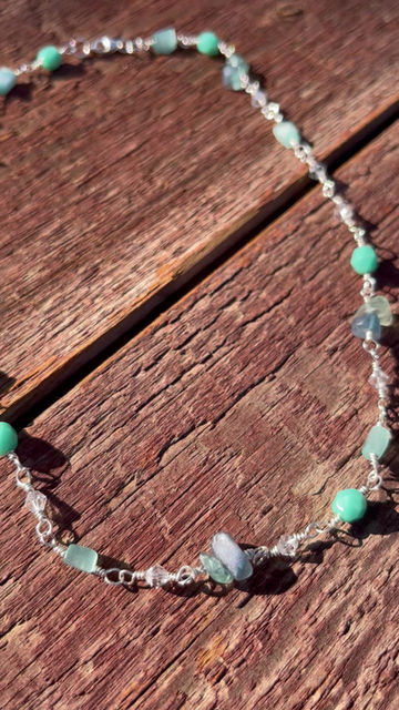 Thumbnail: .925 Sterling Silver Blue necklace 
