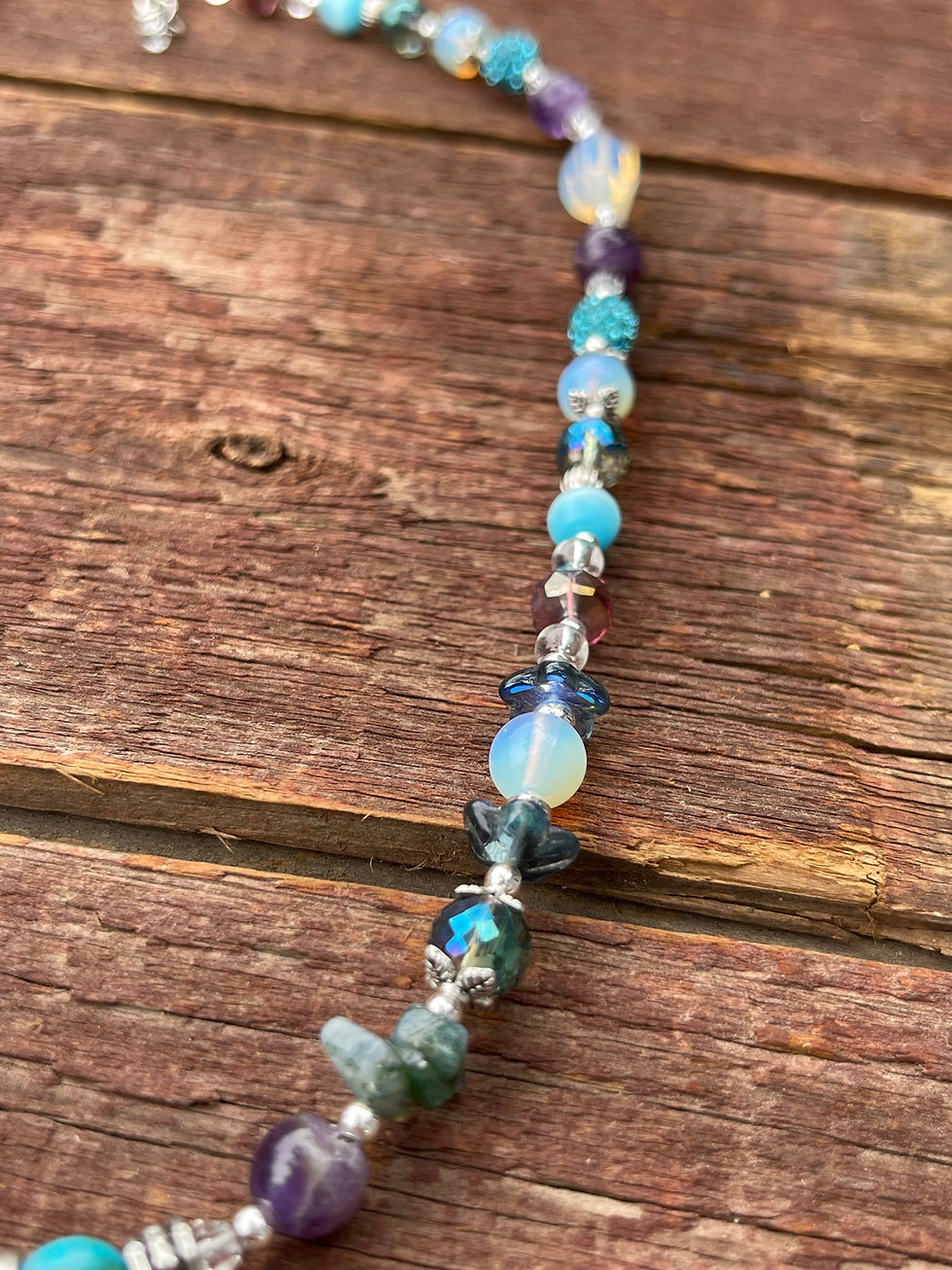 Thumbnail: Blue & purple moon necklace 