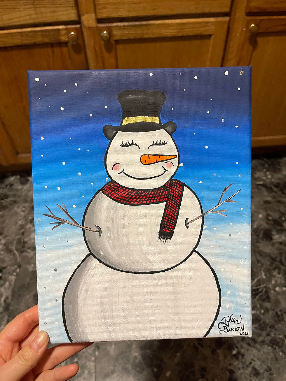 "Frosty" Snowman 8x10 Original Painting on Canvas