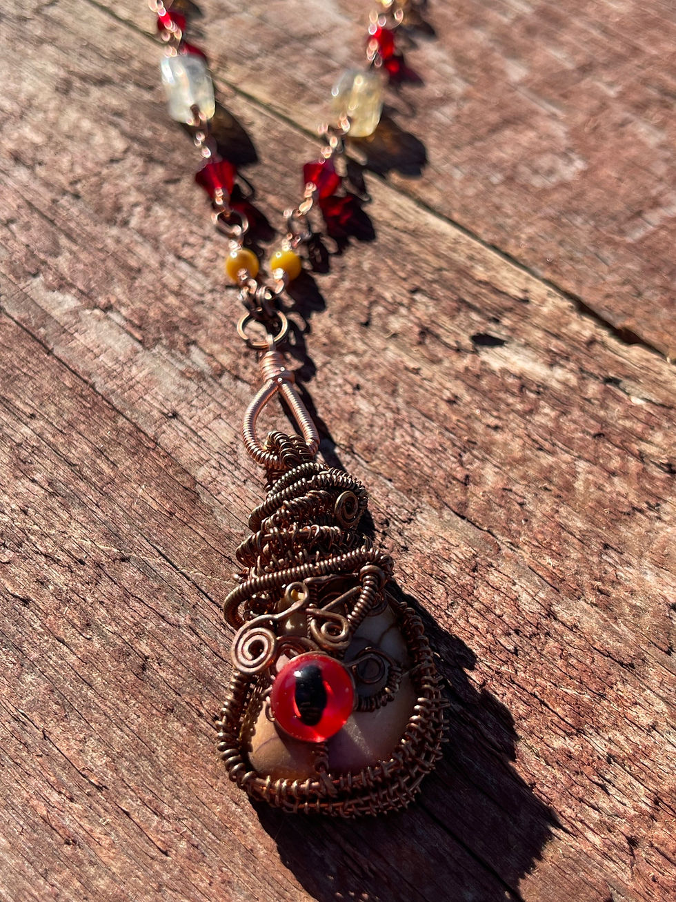 Thumbnail: Dragons Eye Necklace - Mookaite Jasper 