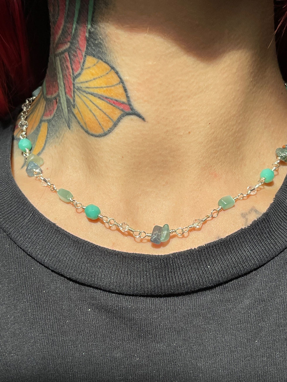 Thumbnail: .925 Sterling Silver Blue necklace 