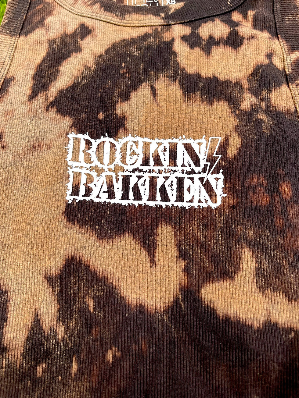 Thumbnail: Rockin Bakken Women Reverse Tie Dye Ribbed High Neck Tank Top