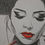Thumbnail: drawing of a beautiful Geisha Woman in black and white with red