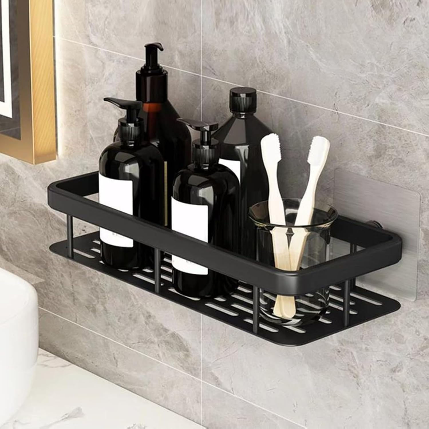 Self-Adhesive Multipurpose Bathroom Shelf | No-Drill Wall Storage Rack
