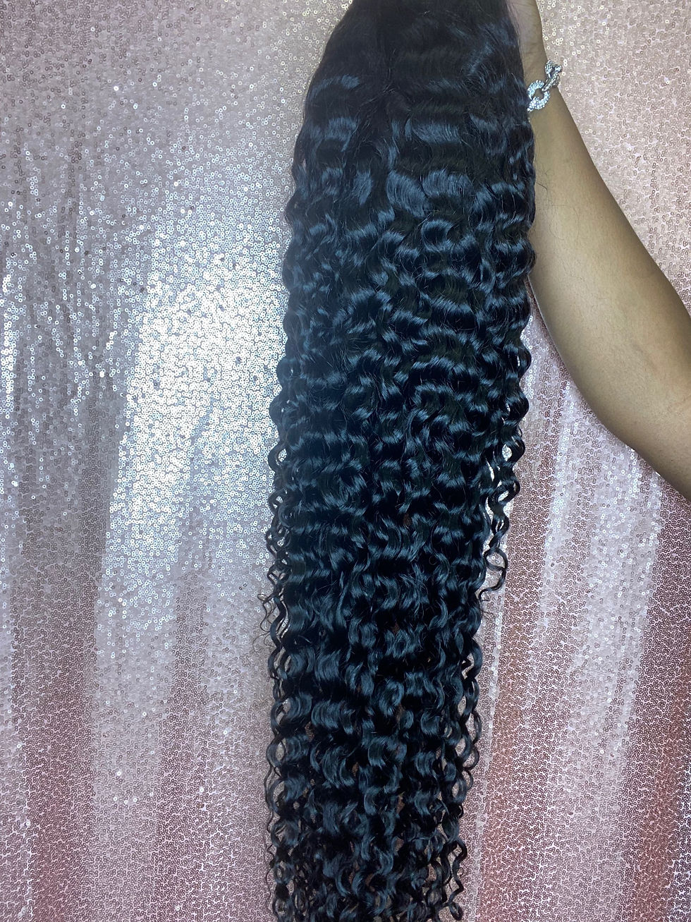 Thumbnail: Virgin Brazilian Deep Curl HD Lace Frontal Wig
