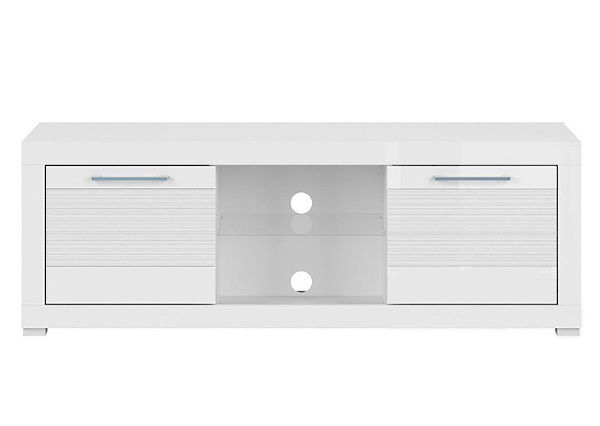 Белая глянцевая ТВ тумба в салон FLAMES