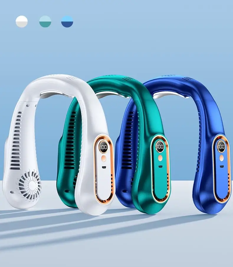 Thumbnail: Wearable Neck Fan Rechargeable USB Foldable Portable Cooling