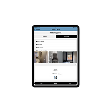 screenshot of the property protect app on ipad