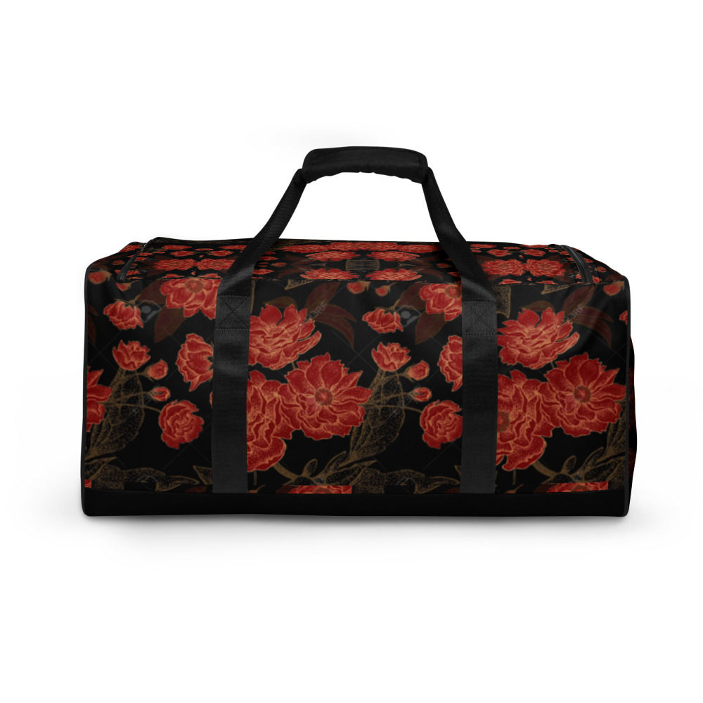 Royal Red Tea Rose Duffle Bag