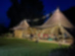 Night time Wedding tipi single linked to mini