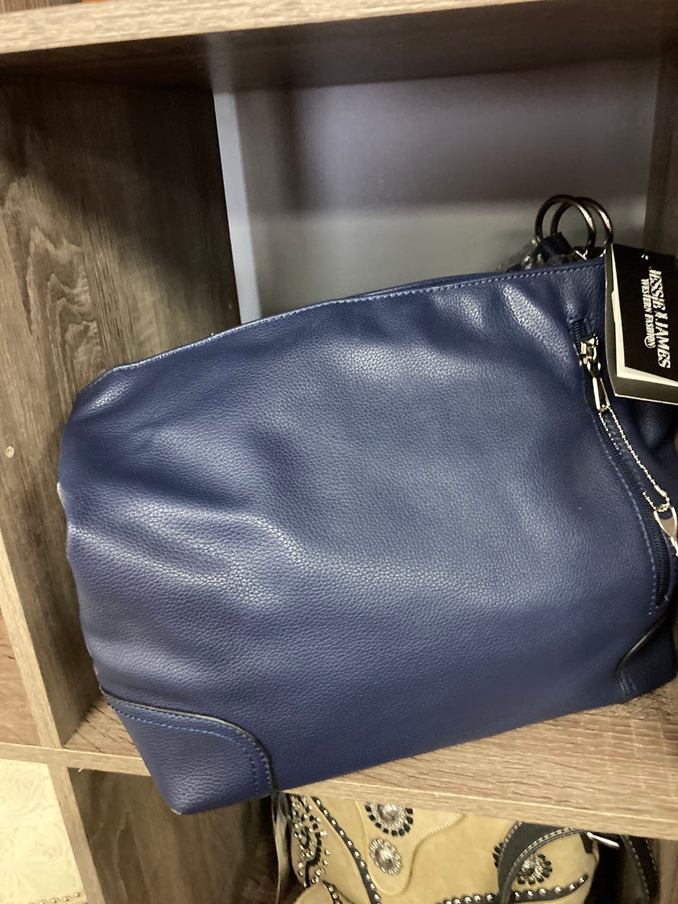 Thumbnail: Dark Blue Leather Concealed Carry Purse