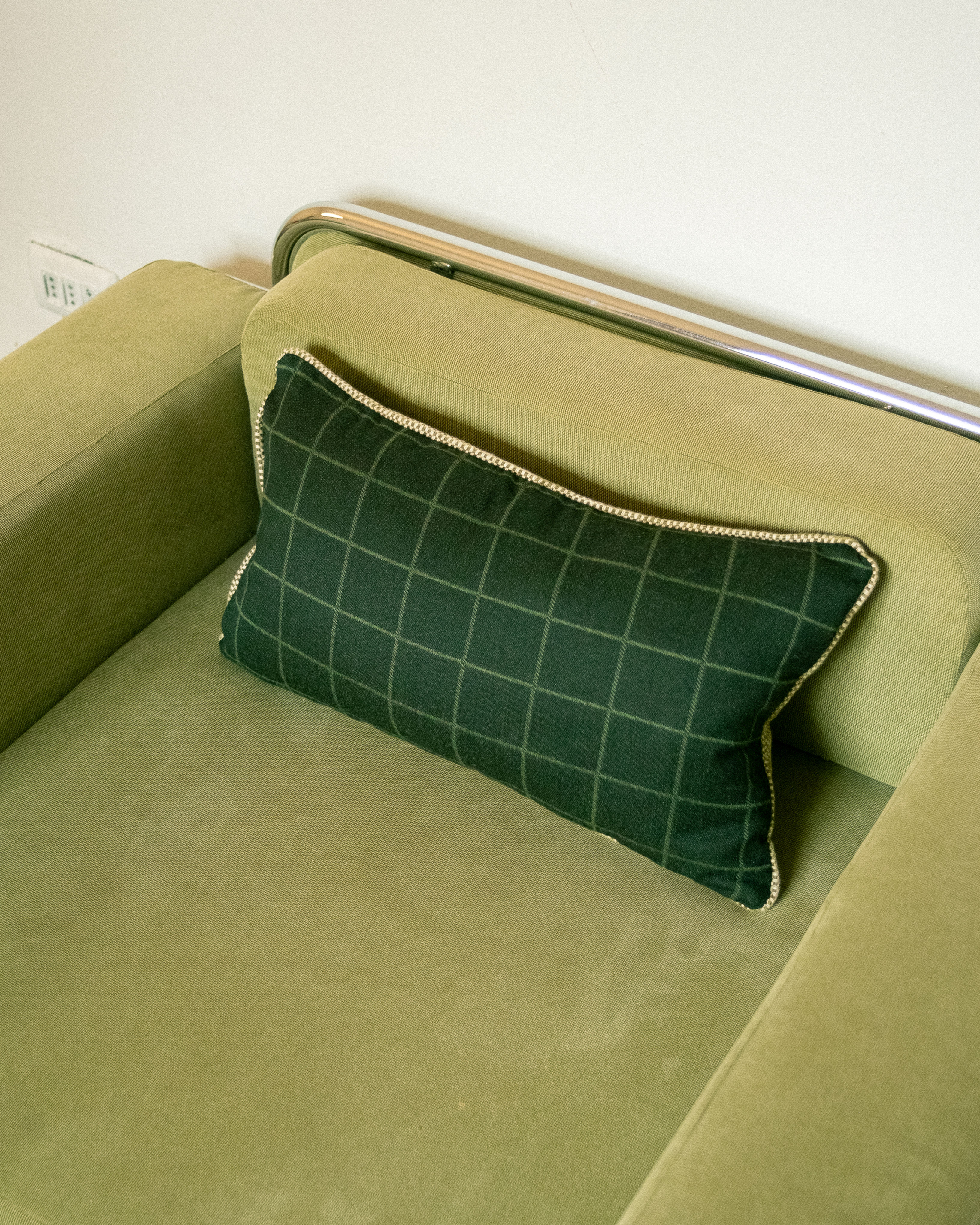 Cojín serendipia (verde cuadrillé)