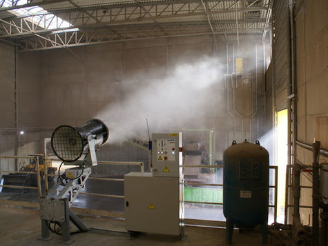 Spraystream fog cannon in use inside