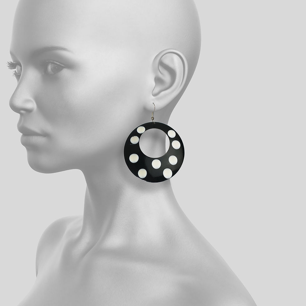 Miniatura: Pendientes Aro Metal con Lunares