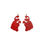 Miniatura: Pendientes RENDA2 L Rojo + Perlas
