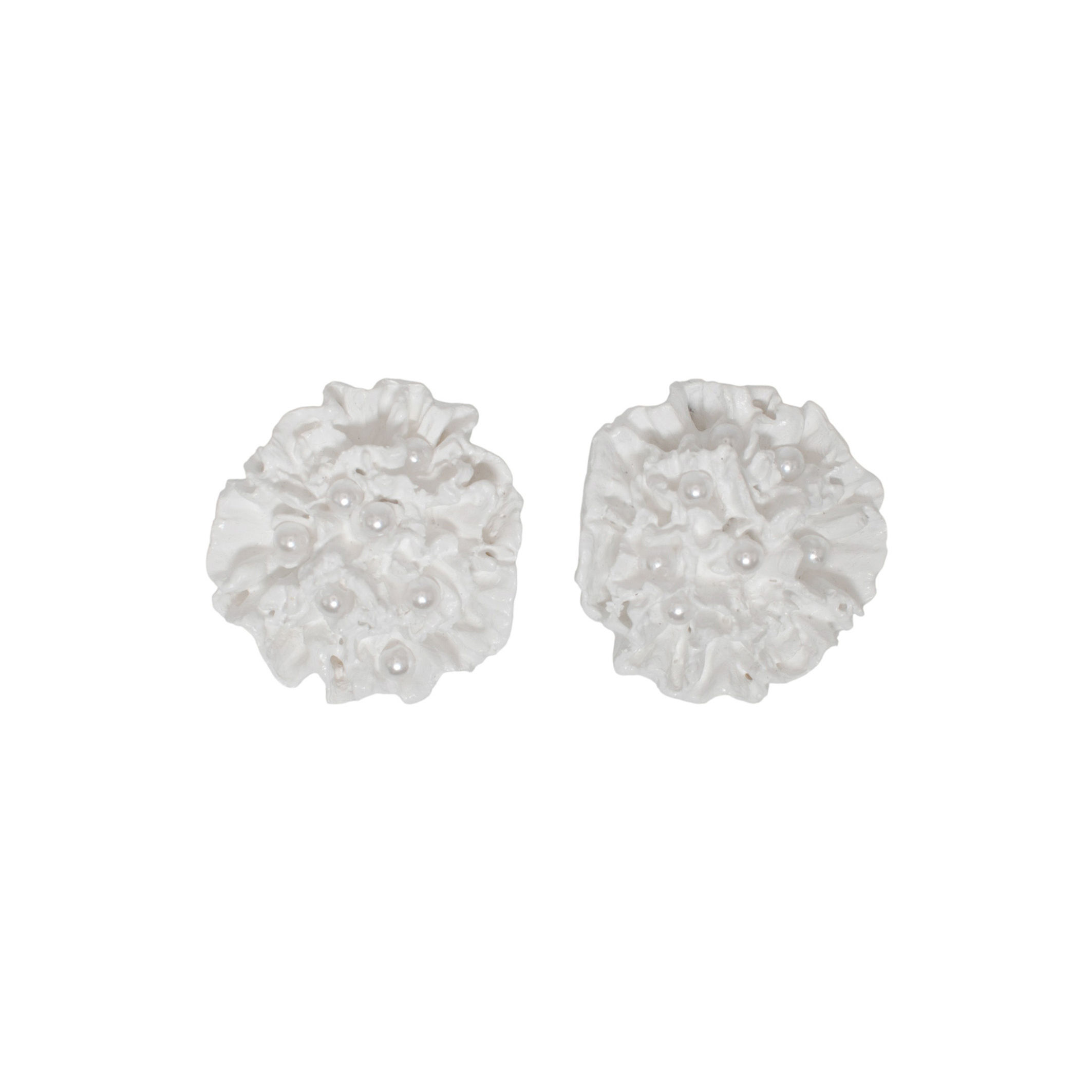 Pendientes Flores SPUMA CRAVO Blancos +Perlas