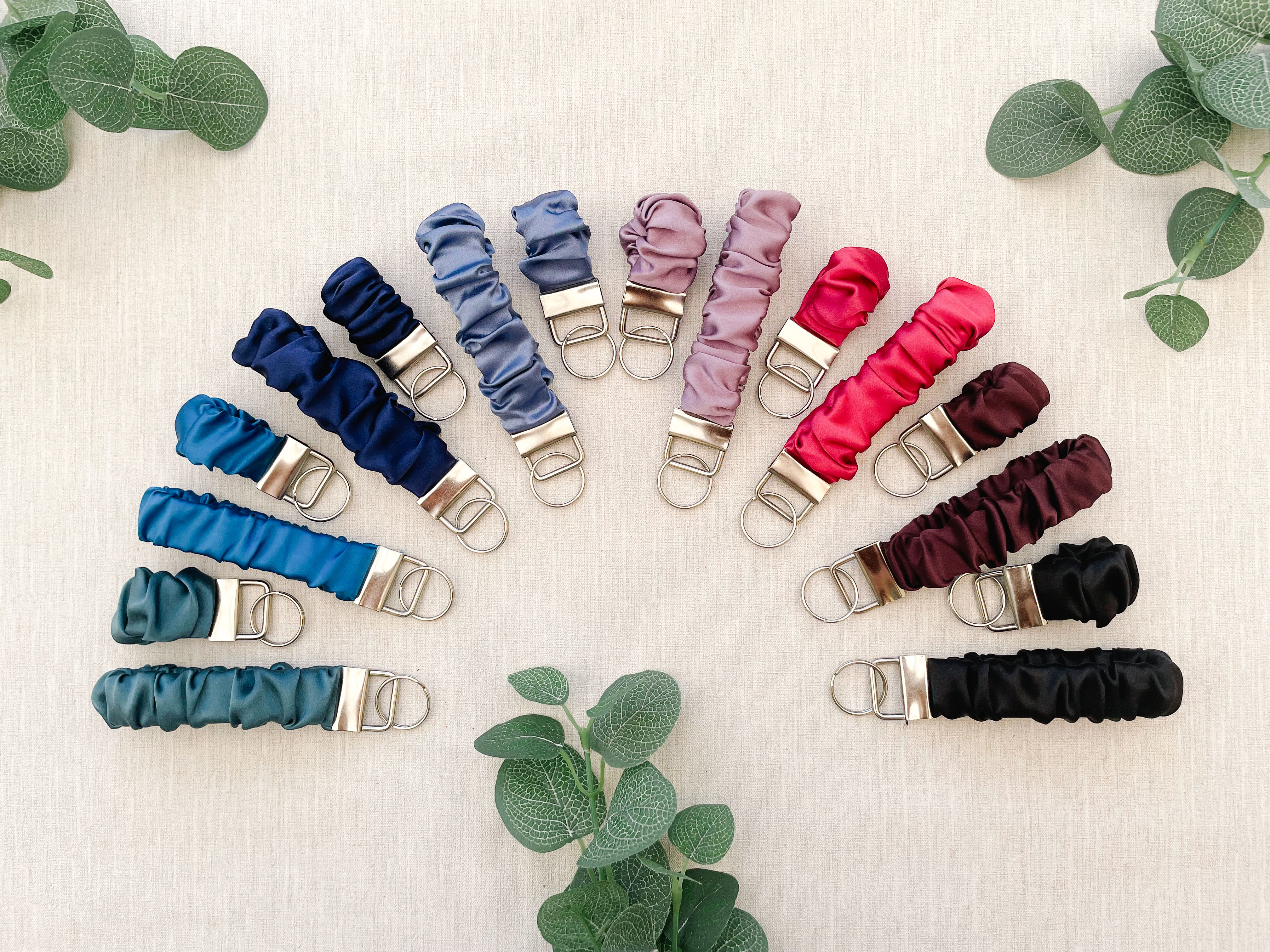 Dark Satin Wristlet Keychain