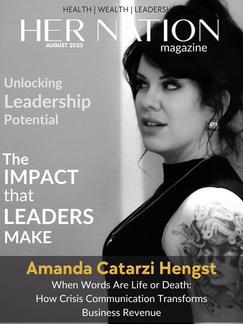 Amanda Catarzi Hengst on the cover page of Her Nation Magazine