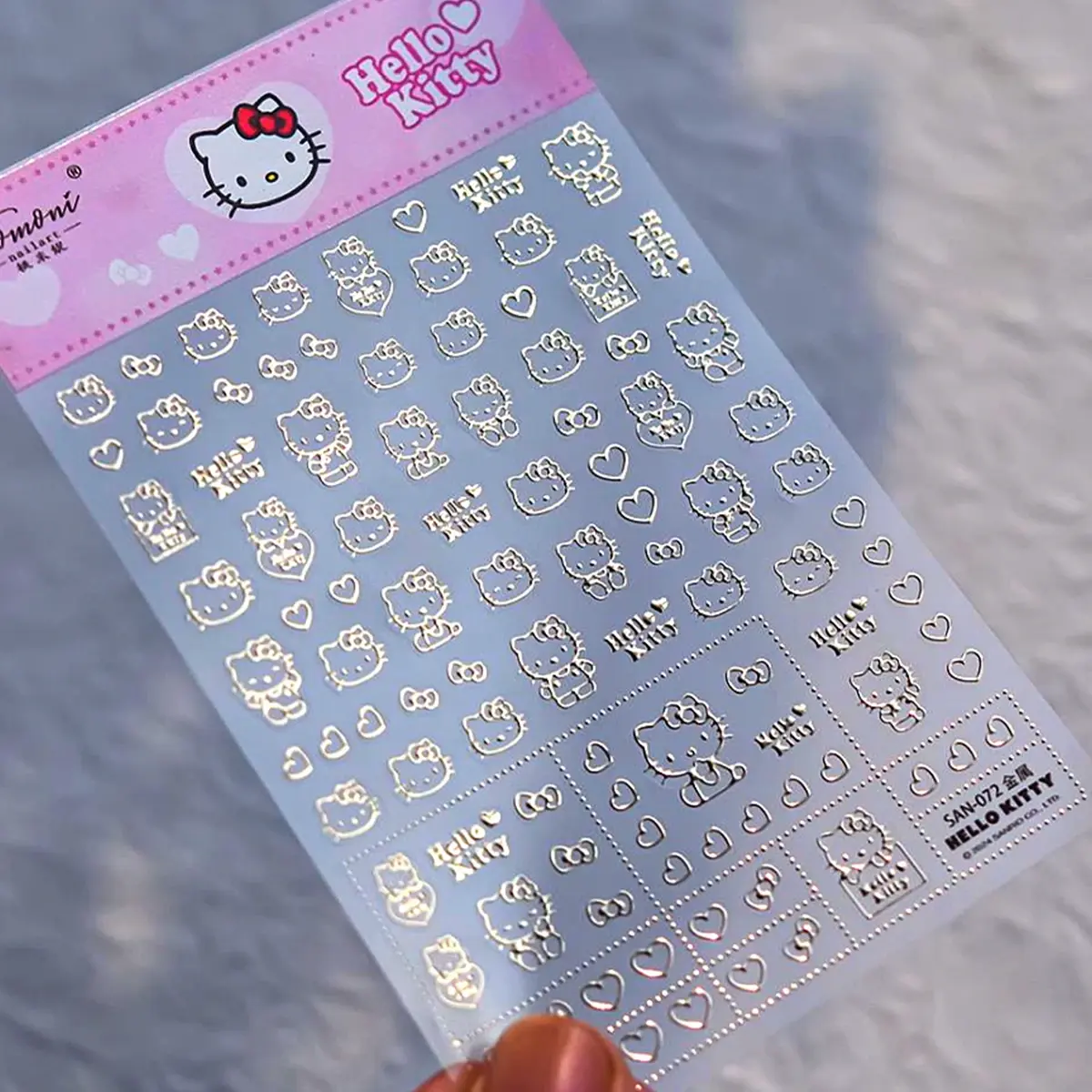 5D Nail Art Sticker - Hello Kitty Gold