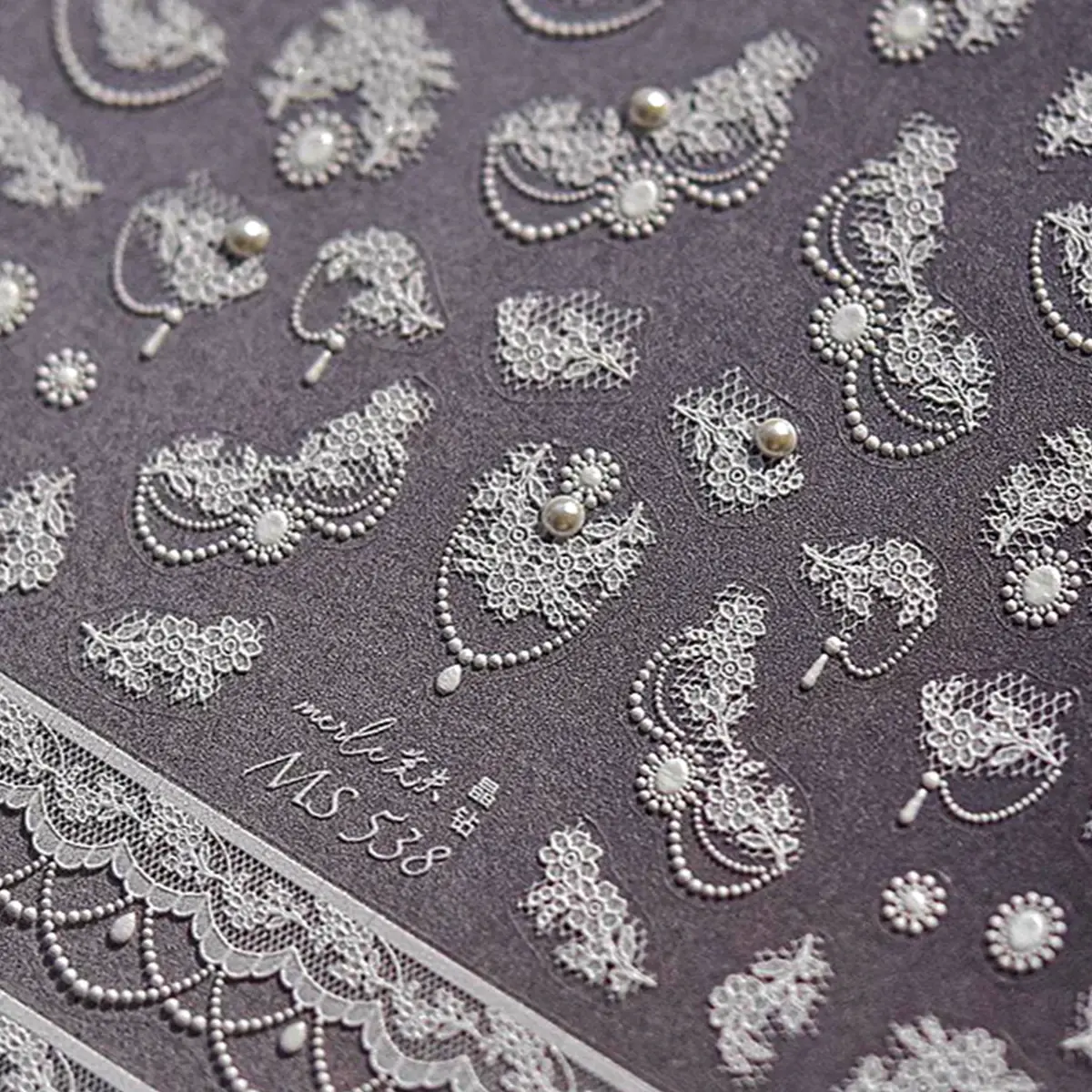 5D White Lace Sticker