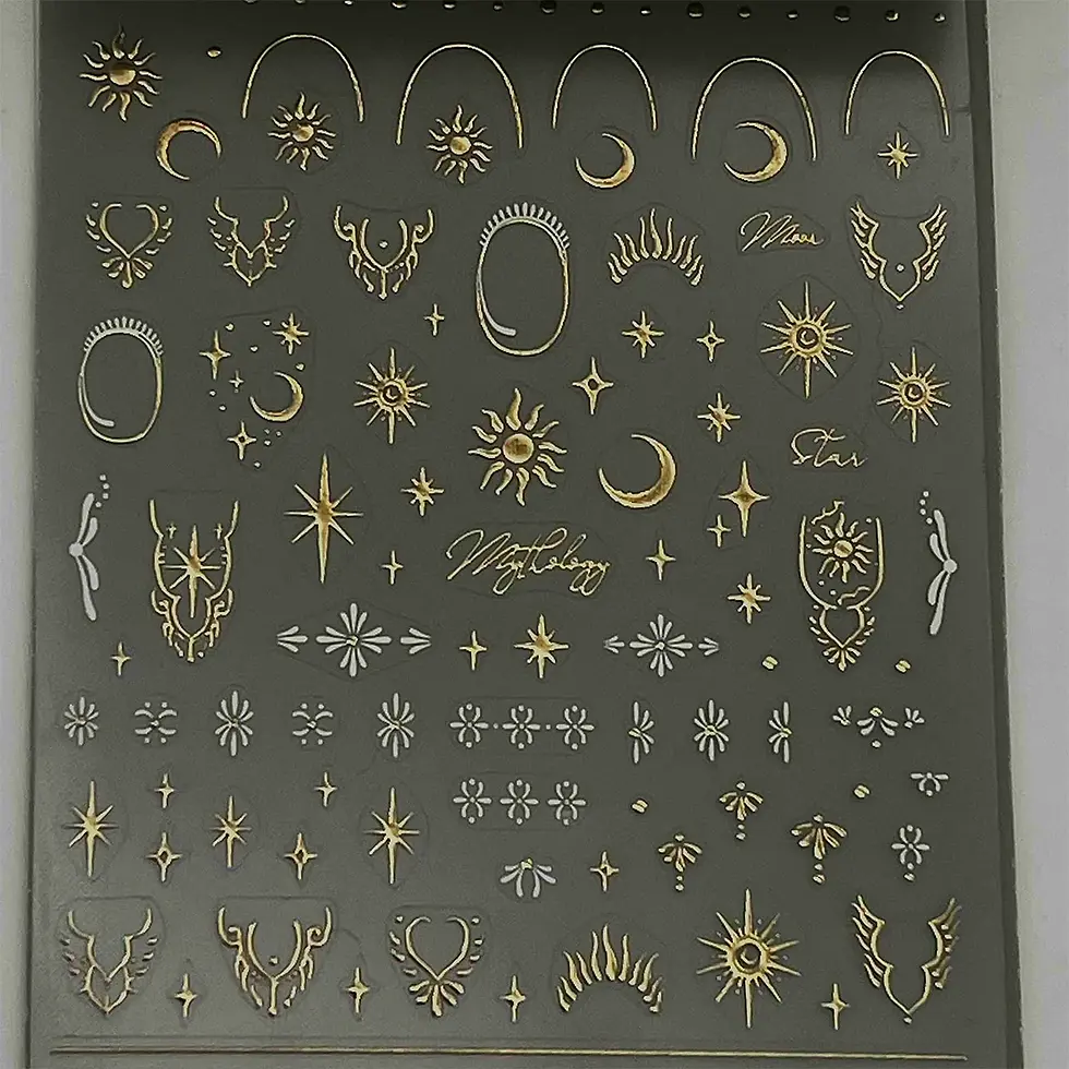 Golden White Chrome Moon sticker