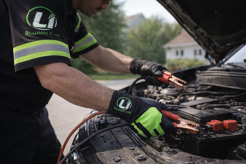 Roadside technician jump-starting a vehicle in Kenansville, Florida